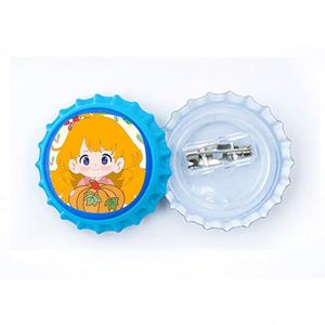 Factory Outlet Beer Bottle Shape Button Badge Custom Printed Anime Tin Button Badge <b>Pin</b> - Product Image 1