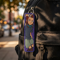 Anime japonés Hunter Key Tags Anime llaveros bordado tejido tela estilo de dibujos animados Jet Tag bordado llavero Accesorios