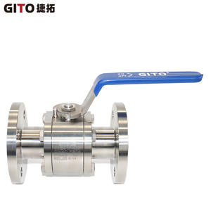 Vanne à boisseau sphérique manuelle GITO DN40 en acier inoxydable forgé, haute pression, conception à trois pièces à brides pour milieux eau et gaz, qualité BA - Product Image 4