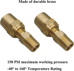 Adaptateur de <span class=keywords><strong>raccord</strong></span> de tuyau en laiton 2 pièces - 1/4 NPTF mâle x 3/8 ID de tuyau x 5/8 OD de tuyau - Connecteur à filetage à étanchéité sèche pour le transfert de fluides et de <span class=keywords><strong>gaz</strong></span> - Product Image 5