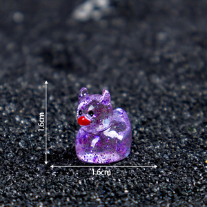 Miniature de canard diable scintillant pour Halloween, accessoires d'artisanat en résine DIY, ornement - Product Image 4