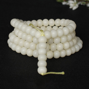 Bracelet de prière bouddhiste en graines de Bodhi en jade blanc, 108 perles, forme ronde, bijoux de cérémonie religieuse, accessoires pour hommes et femmes - Product Image 1