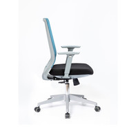Desain Baru Sedia Kursi Kantor Belakang Tengah Bingkai Abu-abu Ergonomis dengan Sandaran Tangan 3D