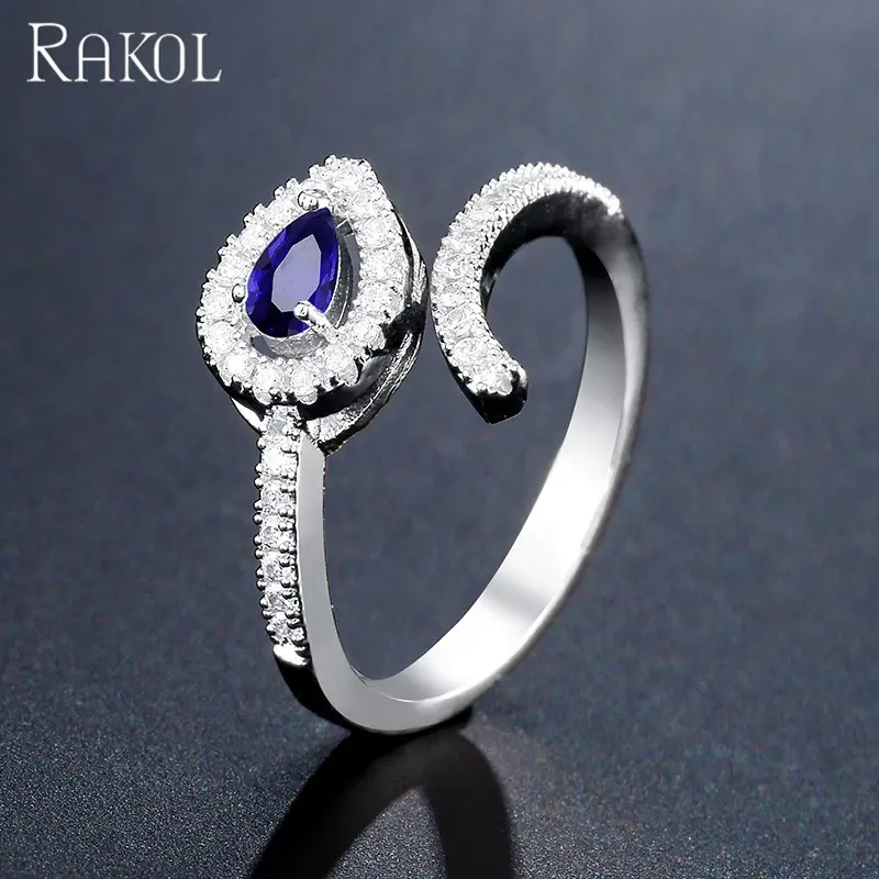 Rakol RP2129 2022 Beste Prijs Fabriek Groothandel Snake Shaped Edelsteen Ring Verstelbare Sieraden Voor Vrouwen