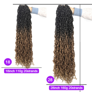 Tresses synthétiques au <span class=keywords><strong>Crochet</strong></span>, chevelure bouclée et douce avec Passion pre-bouclée, brune Blonde, ombré, coiffure sénégalaise - Product Image 4