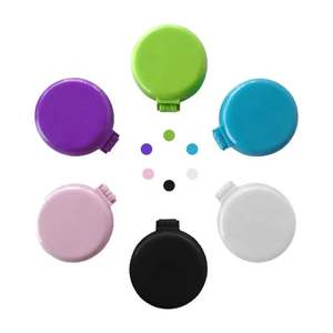 Mini pettine pieghevole con Logo personalizzato spazzola per capelli in tinta unita da viaggio circolare Pop-Up funzione Paddle Detangle materiale in Nylon specchio - Product Image 2