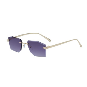 2025 nuevas gafas de sol de alta gama Retro poligonal sin Marco embellecedor de diamantes para mujeres y hombres <span class=keywords><strong>lentes</strong></span> grises polarizadas estilo cuadrado - Product Image 2