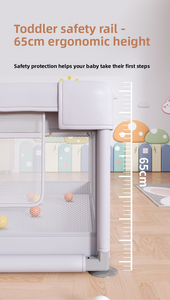 Parque de juegos plegable para bebés con puerta de seguridad, columpio y tobogán - Corralito portátil para interiores y exteriores para que los niños pequeños aprendan y gateen - Product Image 2