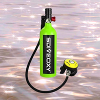 Tanque de Buceo de Aluminio SH SD700 de 300 bar y 1 litro, Alta Presión, Certificado CE, 2.8 kg, para Hombres, Natación y Snorkel