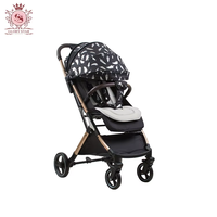 Poussette de voyage compacte en lin de haute qualité, roues universelles à 360°, cadre en alliage d'aluminium, poussette légère pour bébé, style sac à dos