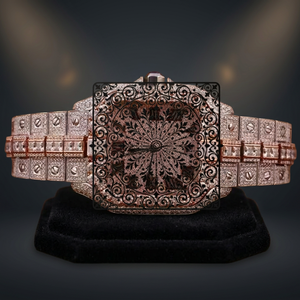 AMBER JEWELS นาฬิกาข้อมือทรงสี่เหลี่ยมหรูหรา สีเงิน กระจกคริสตัล มอยส์ซาไนต์ ตัวเลขโรมัน อนาล็อก CITIZEN ระบบควอตซ์ กันน้ำ - Product Image 1