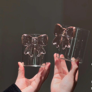 <span class=keywords><strong>Tasse</strong></span> en Verre à Nœud <span class=keywords><strong>Rose</strong></span> Épais, Résistante à la Chaleur en Borosilicate pour Boissons Froides, Cafés et Jus d'Été - Product Image 2