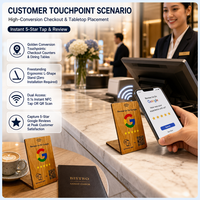 Étiquette de contrôle d'accès NFC en bois RFID étanche pour menu de restaurant, hôtel, paiement, cartes de visite