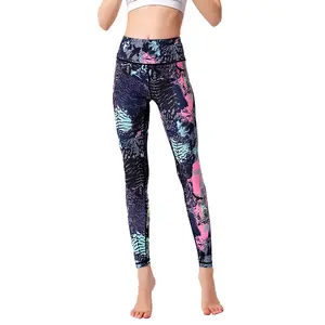 2024 nuovi pantaloni da Yoga a vita alta a vita alta con stampa tinta unita vestiti da ginnastica da ballo che sollevano fianchi e vita per adulti