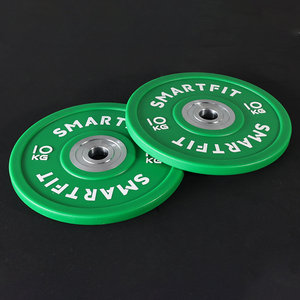 SMARTFIT Pelat Bumper Urethane Berkualitas Tinggi untuk Kompetisi 10 hingga 55 LBS Set Angkat Beban Fitness Logo Kustom - Product Image 4