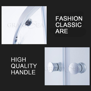 Mampara de Ducha de Esquina <span class=keywords><strong>para</strong></span> Baño, de Aluminio, Deslizante, Impermeable, con Tira de Sellado, Puerta de Vidrio Templado Esmerilado, sin Marco - Product Image 5