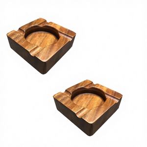 Cenicero de Madera Maciza de Nogal con Diseño Clásico para el Hogar, Antideslizante, Fácil de Limpiar, con Logotipo Grabado Personalizado, Venta al por Mayor - Product Image 1