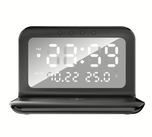 Support de chargeur sans fil 3-en-1 15W avec réveil numérique rapide et chargeur sans fil - Product Image 4