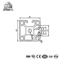 Aluminium extrudé à fente en T de 4040 40mm anodisé standard européen de grande taille