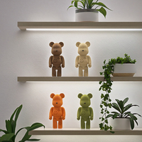 Sculpture d'ours de luxe, ornement animalier haut de gamme en résine écologique, modèle de personnage mignon fait main, décoration intérieure, cadeau pour meuble TV ou bar