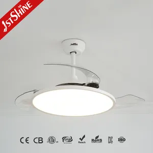 1stshine LED Ceiling Fan Retractable Hidden Blades Adjustable Invisible Ceiling Fan With Light