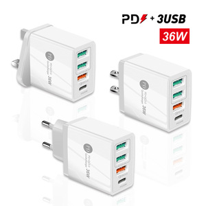 PD + อะแดปเตอร์ติดผนัง3USB สำหรับสมาร์ทโฟนแล็ปท็อปแท็บเล็ตพร้อมปลั๊ก EU แบบหลายพอร์ต36วัตต์ - Product Image 4