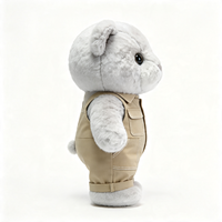 Ours en peluche gris en gros, personnalisés en forme d'animaux, jouets en peluche en vrac avec vêtements, ours en peluche personnalisés