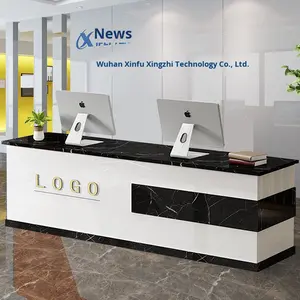 <span class=keywords><strong>Comptoir</strong></span> de réception simple et moderne en cuir pour entreprise immobilière, <span class=keywords><strong>agence</strong></span> de voyages, bar peint - Product Image 6