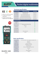 WinAPEX 108D Multimeter Digital Mini Rentang Otomatis 6000 Hitungan Pengukuran True RMS Dioda NCV Kapasitansi Resistansi Tahan Debu