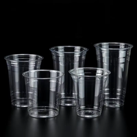 Vasos Desechables de Plástico Transparentes para Café, Té de Burbujas, Boba, Café Helado, Jugos, Smoothies, Batidos, Venta al Por Mayor
