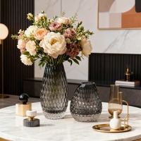 Vase hydroponique de luxe moderne en verre émaillé coloré, fait main, portable, pour la décoration intérieure du salon et du meuble TV