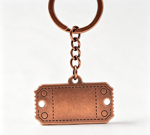 Llavero de Metal Color Cobre, Estilo Vintage, con Etiqueta de Boleto, Colgante de Estilo Antiguo para Regalo y Promoción - Product Image 1