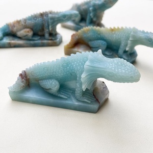Pierre semi-précieuse personnalisée artisanat cristal Cabrite sculpture Amazonite Quartz lézard pour la décoration - Product Image 2
