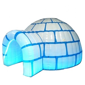 Lều igloo tuyết bơm hơi màu trắng Giáng Sinh với đèn LED lều igloo bơm hơi nhỏ cho trẻ em vui chơi - Product Image 1