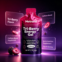 Gel énergétique à la caféine Metrand Tri-Berry 32g OEM ODM Marque privée Complément nutritionnel sportif pour la course à pied et l'endurance