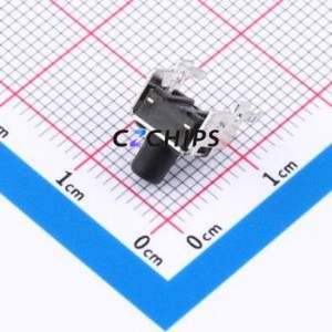 GT-TC101B-H080-L1 Tactile Switch Through hole,6x7.5mm Switch Single Pole Single Throw Round Button 2.5N Right Angle Insert - Product Image 2