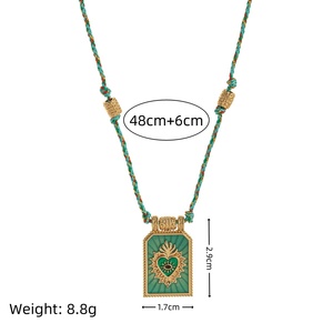 Collier pendentif carte de <span class=keywords><strong>tarot</strong></span> tendance, style bohème pour femme, bijou rétro, chaîne en corde colorée, collier <span class=keywords><strong>à</strong></span> breloques - Product Image 6