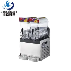 Ticari çift silindir kar çamur makinesi soğuk içecek makinesi 15L çift slush makinesi