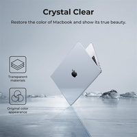 Étui pour ordinateur portable transparent pour Macbook Air 13.6 M4 15 M3, coque rigide pour Mac Book Pro 13 M1 M2 14 M4 16 2025, accessoires de protection