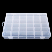 Boîte en plastique à 36 compartiments transparents avec séparateurs détachables