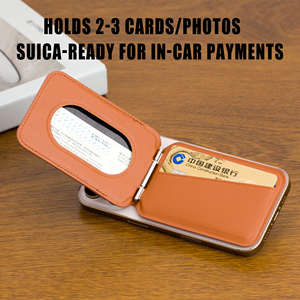 กระเป๋าใส่บัตรแบบพกพา ทำจากหนัง PU พร้อมแม่เหล็ก ติดวงแหวนโลหะ ป้องกัน RFID ใช้เป็นขาตั้งโทรศัพท์มือถือได้ - Product Image 4