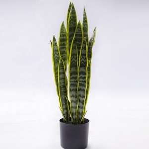 Plantas de imitación falsas con maceta de plástico negro, planta de serpiente Artificial, para el hogar <span class=keywords><strong>Sansevieria</strong></span>, oficina, decoración interior y exterior - Product Image 3