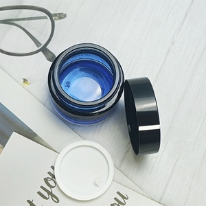 Luxury 1oz 2oz 30ml 50ml 100ml Custom Skin Care Cream Containers <b>Empty</b> Frosted Matte Black Glass Cosmetic <b>Jars</b> With Lids - Product Image 5