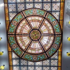 Cúpula de Vidrio Sólido Personalizada, Estilo Tiffany, Estilo Europeo, Vidrio Emplomado de Alta Transmitancia de Luz, Iluminación Decorativa para Techo - Product Image 1