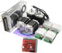 Kit moteur pas à pas Nema23 USB Mach3 CNC avec carte contrôleur USB et pilote TB6600 4.5A 24V pour routeur CNC, machine de fraisage et de gravure