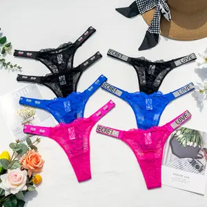 Women Stain Panties Women's Letter Print Underwear Thin Strap