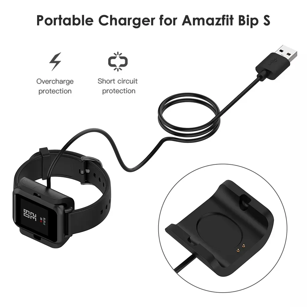 Smartwatch Dock Station Charger Adapter USB Charging Cable Base Cord for Huami Amazfit Bip S/Lite Sport Smart Watch A1805 A1916