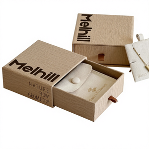 Scatola per Gioielli in Cartone Universale di Lusso Marrone Nuvola, Confezione per Collana, Bracciale e Anello in <span class=keywords><strong>Argento</strong></span> 8*8, 9.5*9.5*4 - Product Image 1