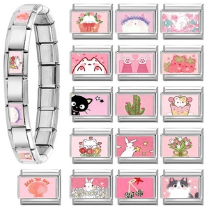 Accesorios para Correas de Reloj de Acero Inoxidable, Diseño Animal en Tonos Rosados, Compatibles con la Normativa de la UE, Pulsera Versátil - Product Image 1