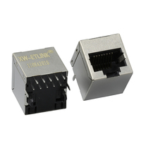 XW-ETLINK XWRJ-1108A2010 1 Portlu 5G/10G RJ45 Dişi PCB Jakı 90 Derece Dikey Ethernet Konektörü 1.5A 125V